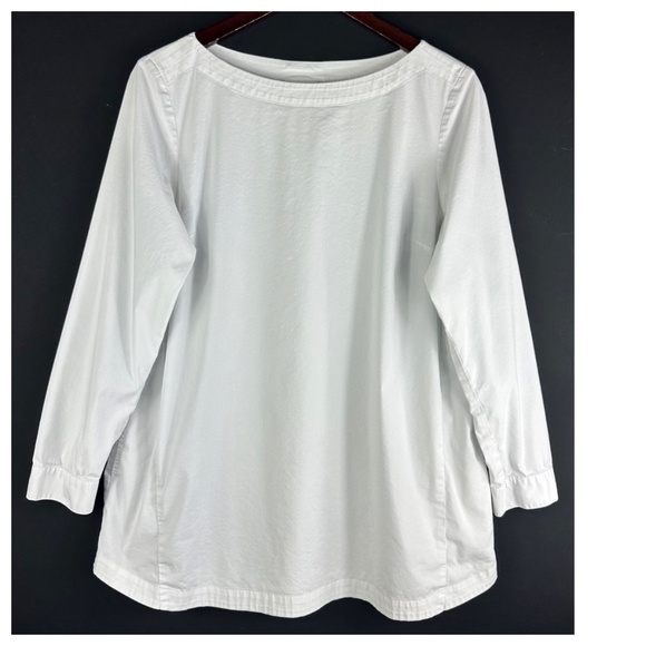 J Jill White Shirt Collection Sz Medium 8 10 Shirt Blouse Top Ivory Career CHIC - Picture 1 of 6